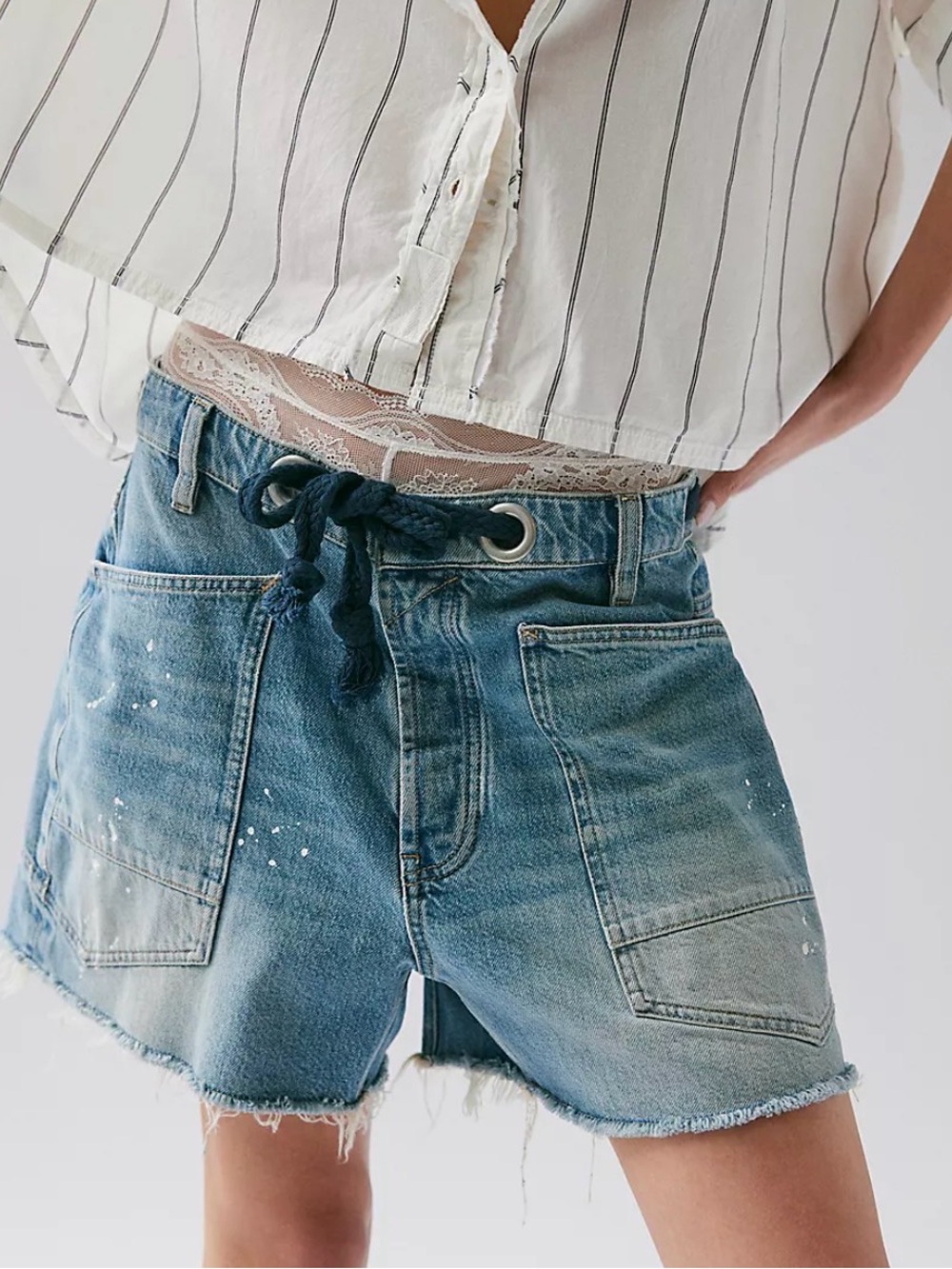 Free people We The Free Moxie Barrel Shorts. NWT. Timeless blue